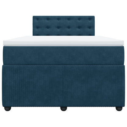 Giroletto a Molle con Materasso Blu 120x200 cm in Velluto