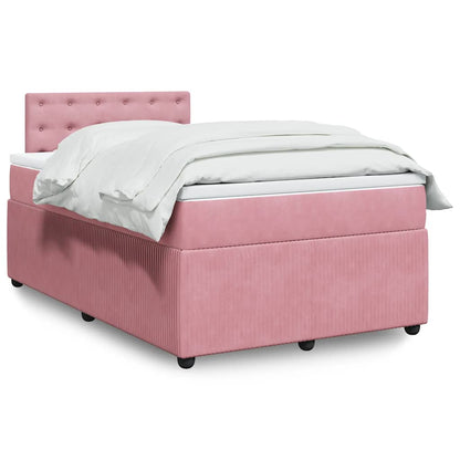 Giroletto a Molle con Materasso Rosa 120x200 cm in Velluto | homemem39