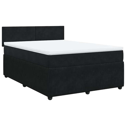 Giroletto a Molle con Materasso Nero 140x190 cm in Velluto | homemem39