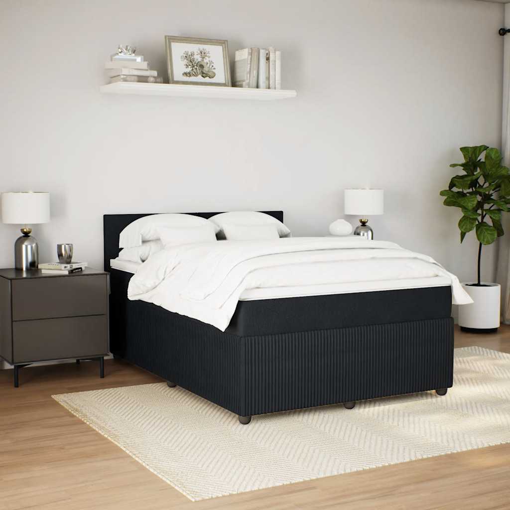 Giroletto a Molle con Materasso Nero 140x190 cm in Velluto | homemem39