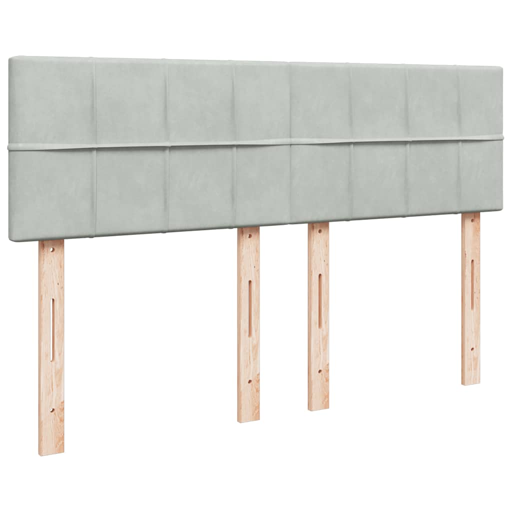 Giroletto a Molle con Materasso Grigio Chiaro 140x190cm Velluto