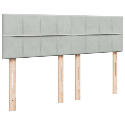 Giroletto a Molle con Materasso Grigio Chiaro 140x190cm Velluto