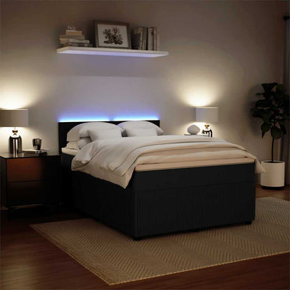 Giroletto a Molle con Materasso Nero 140x190 cm in Velluto