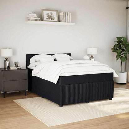 Giroletto a Molle con Materasso Nero 140x190 cm in Velluto | homemem39