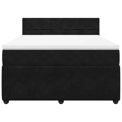 Giroletto a Molle con Materasso Nero 140x190 cm in Velluto