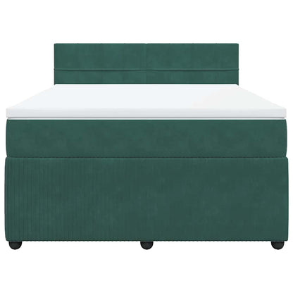 Giroletto a Molle con Materasso Verde Scuro 140x190 cm Velluto - homemem39