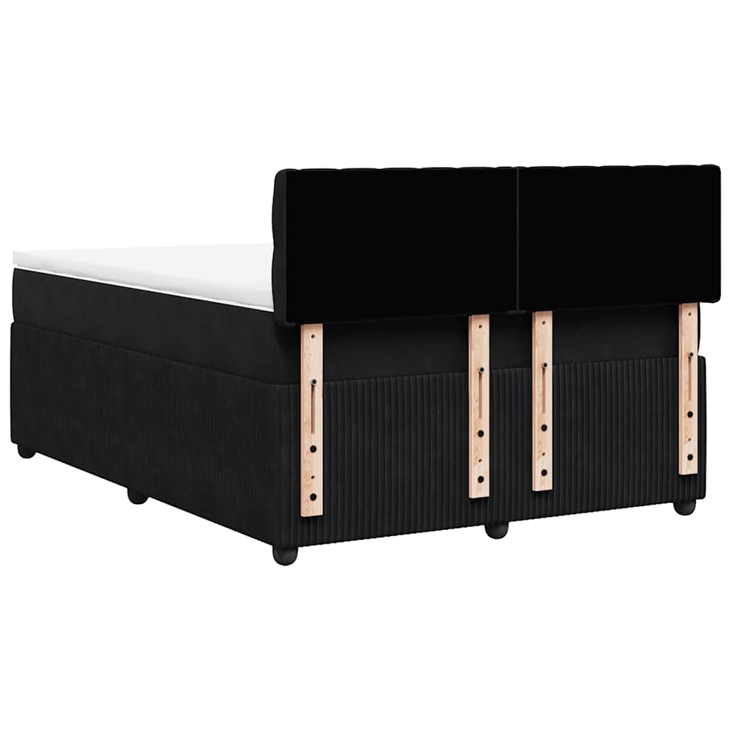 Giroletto a Molle con Materasso Nero 140x190 cm in Velluto | homemem39