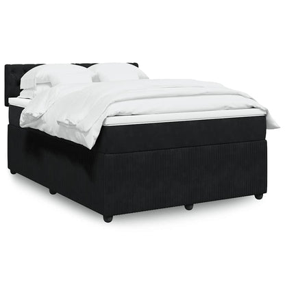 Giroletto a Molle con Materasso Nero 140x190 cm in Velluto | homemem39