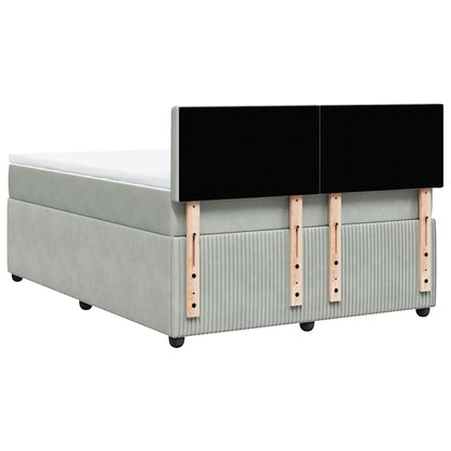 Giroletto a Molle con Materasso Grigio Chiaro 140x190cm Velluto