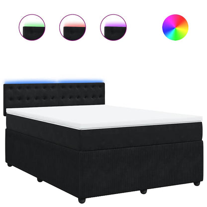 Giroletto a Molle con Materasso Nero 140x190 cm in Velluto | homemem39