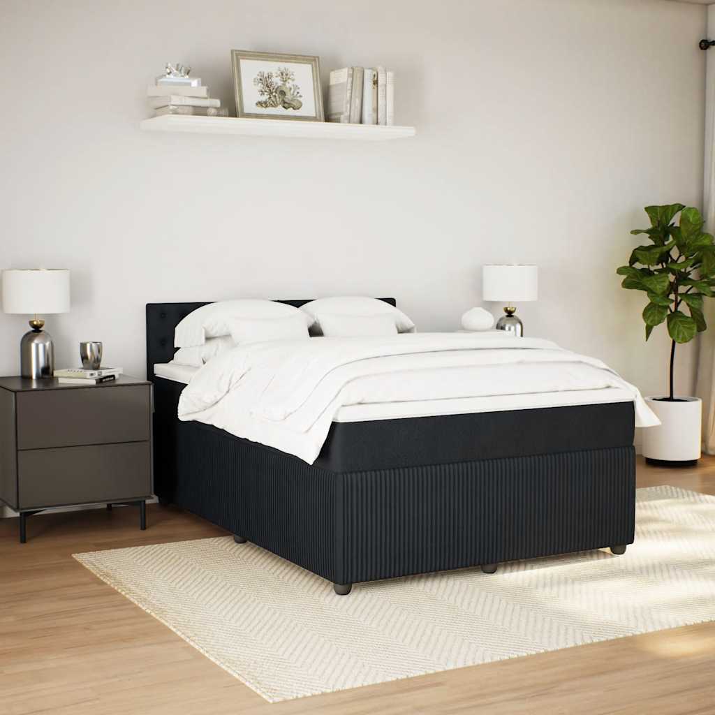 Giroletto a Molle con Materasso Nero 140x190 cm in Velluto | homemem39