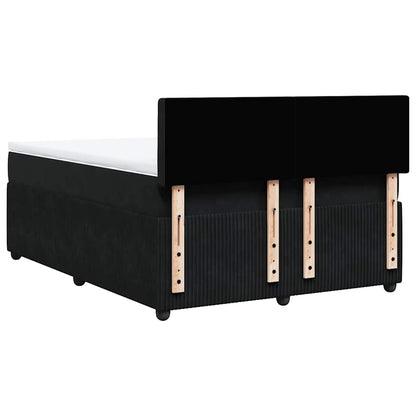 Giroletto a Molle con Materasso Nero 140x190 cm in Velluto | homemem39