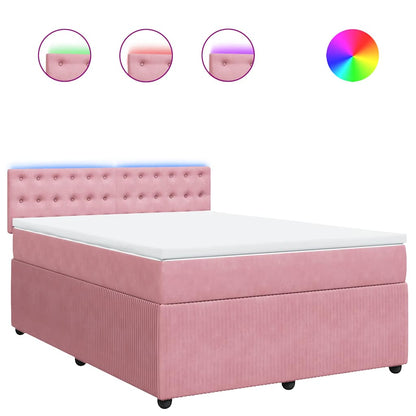 Giroletto a Molle con Materasso Rosa 140x190 cm in Velluto | homemem39
