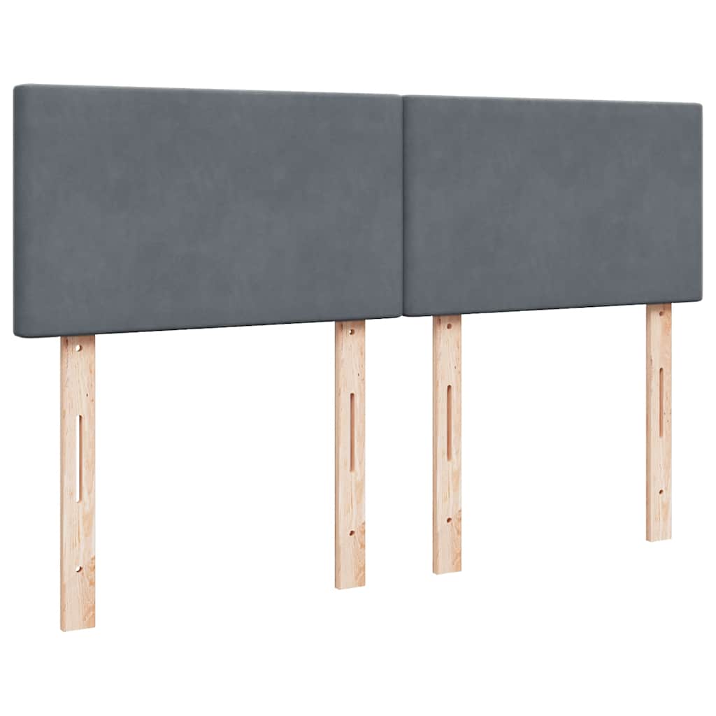Giroletto a Molle con Materasso Grigio Scuro 140x200 cm Velluto