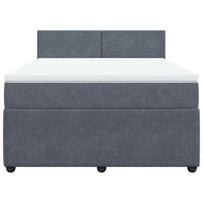 Giroletto a Molle con Materasso Grigio Scuro 140x200 cm Velluto | homemem39
