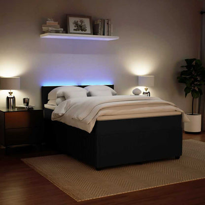 Giroletto a Molle con Materasso Nero 140x200 cm in Velluto