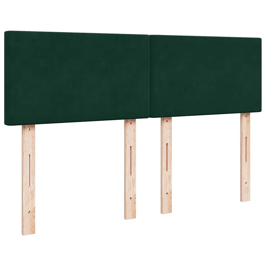Giroletto a Molle con Materasso Verde Scuro 140x200 cm Velluto