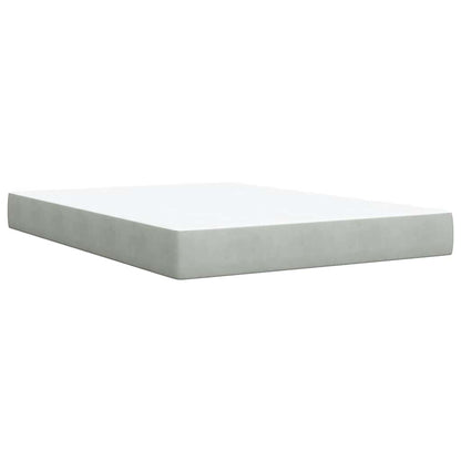Giroletto a Molle con Materasso Grigio Chiaro 140x200cm Velluto