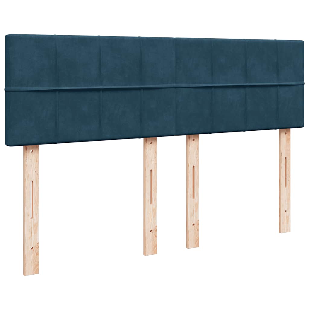 Giroletto a Molle con Materasso Blu 140x200 cm in Velluto