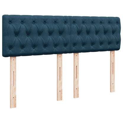 Giroletto a Molle con Materasso Blu 140x200 cm in Velluto