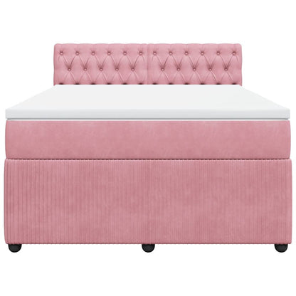 Giroletto a Molle con Materasso Rosa 140x200 cm in Velluto | homemem39
