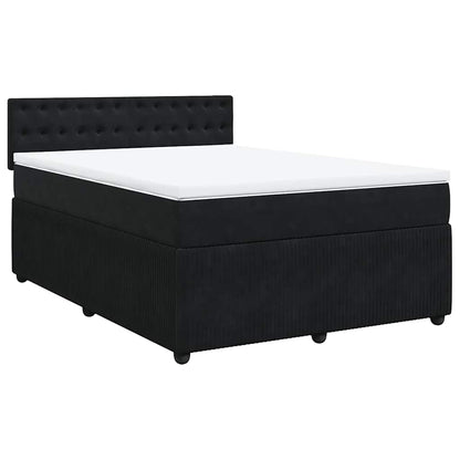 Giroletto a Molle con Materasso Nero 140x200 cm in Velluto
