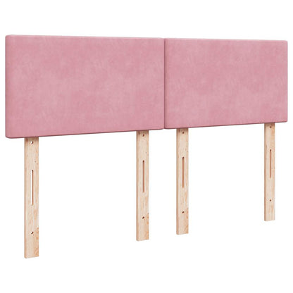 Giroletto a Molle con Materasso Rosa 160x200 cm in Velluto