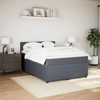 Giroletto a Molle con Materasso Grigio Scuro 160x200 cm Velluto