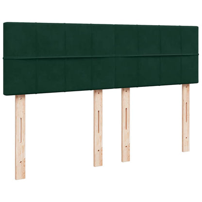 Giroletto a Molle con Materasso Verde Scuro 160x200 cm Velluto