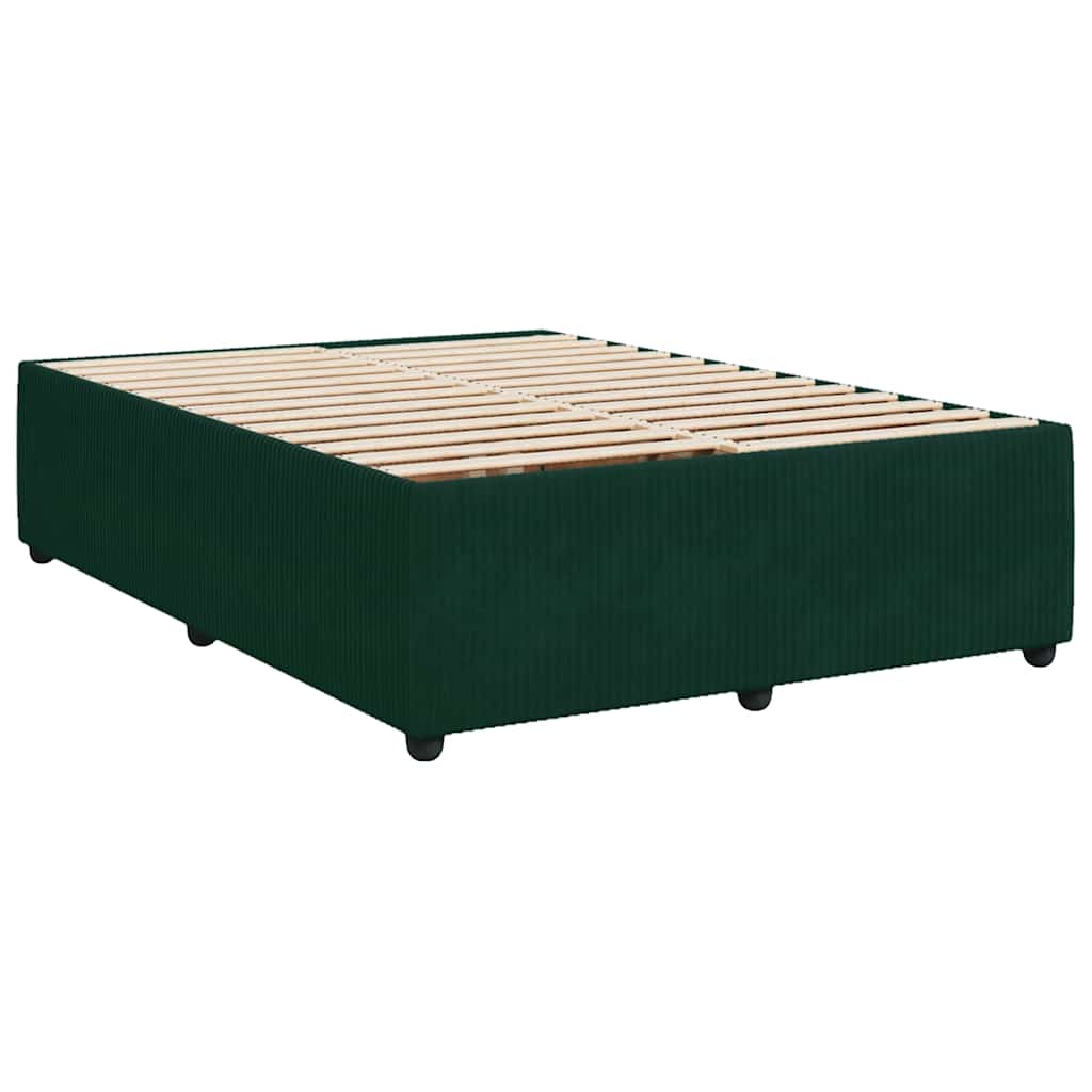 Giroletto a Molle con Materasso Verde Scuro 160x200 cm Velluto