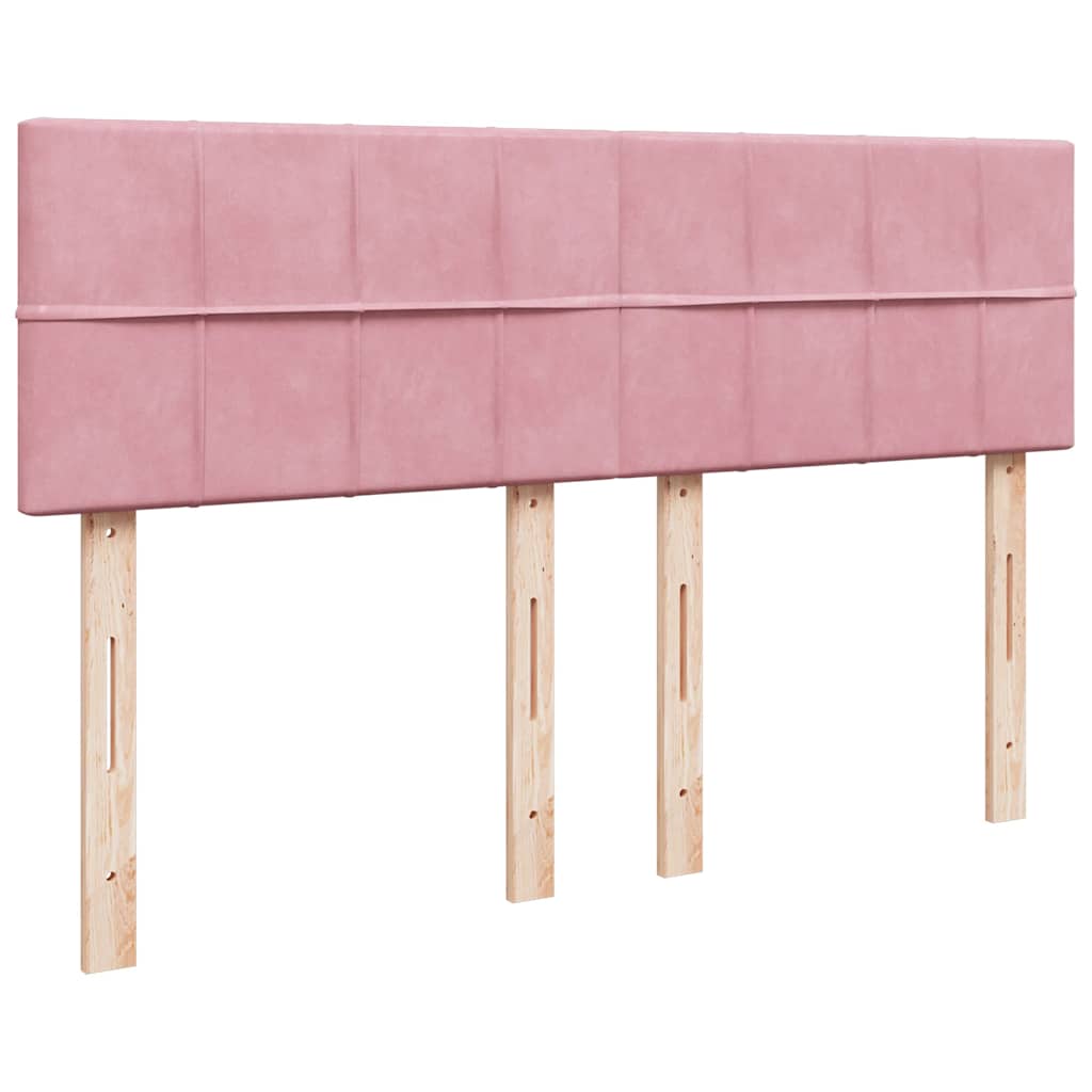 Giroletto a Molle con Materasso Rosa 160x200 cm in Velluto
