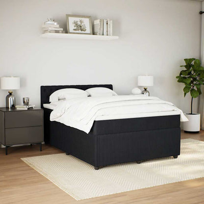 Giroletto a Molle con Materasso Nero 160x200 cm in Velluto