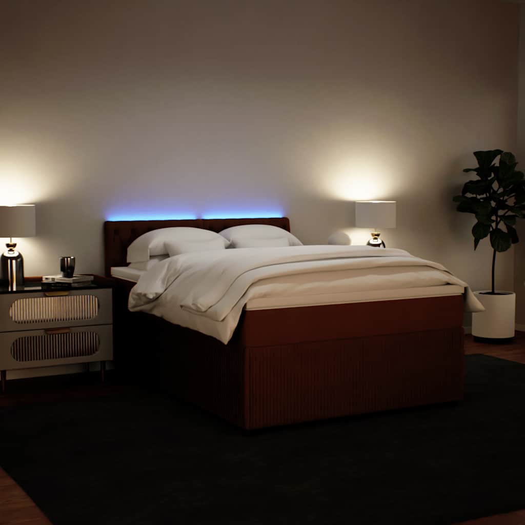 Giroletto a Molle con Materasso Rosa 160x200 cm in Velluto - homemem39