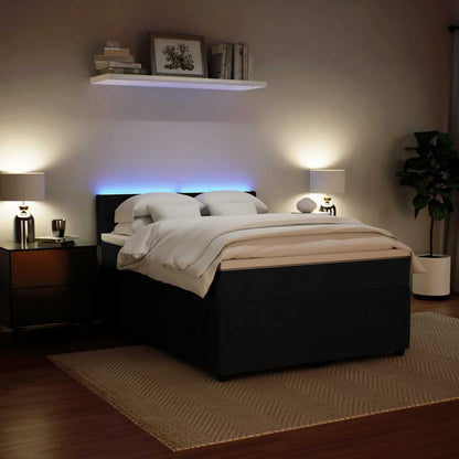 Giroletto a Molle con Materasso Nero 160x200 cm in Velluto - homemem39