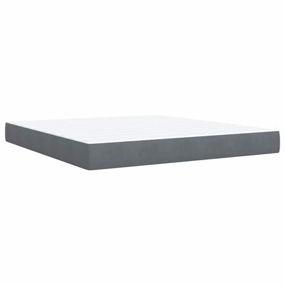 Giroletto a Molle con Materasso Grigio Scuro 180x200 cm Velluto