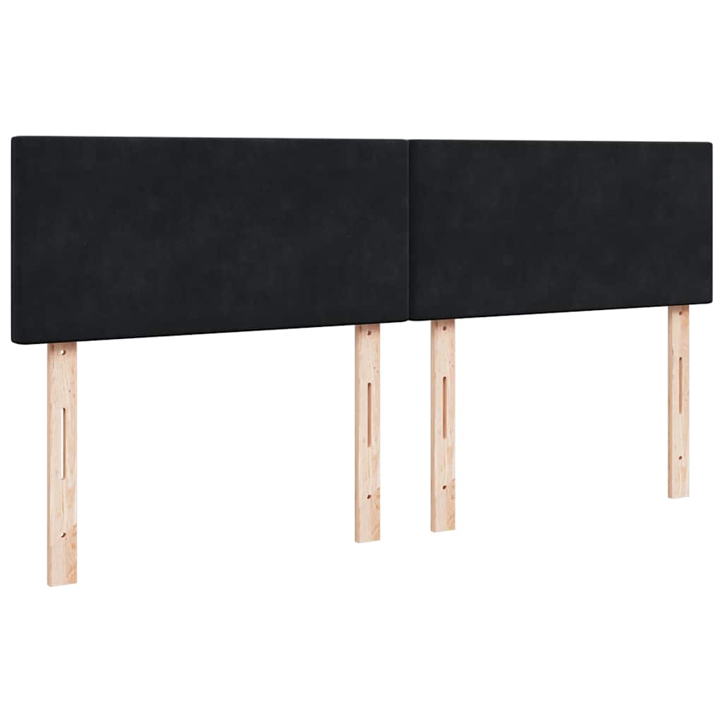 Giroletto a Molle con Materasso Nero 180x200 cm in Velluto