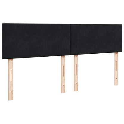 Giroletto a Molle con Materasso Nero 180x200 cm in Velluto