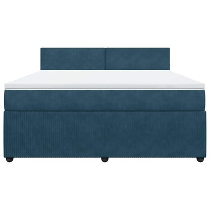 Giroletto a Molle con Materasso Blu 180x200 cm in Velluto
