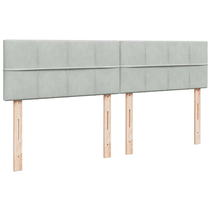 Giroletto a Molle con Materasso Grigio Chiaro 180x200cm Velluto