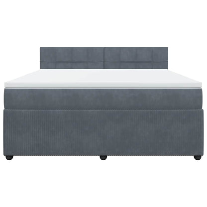 Giroletto a Molle con Materasso Grigio Scuro 180x200 cm Velluto - homemem39