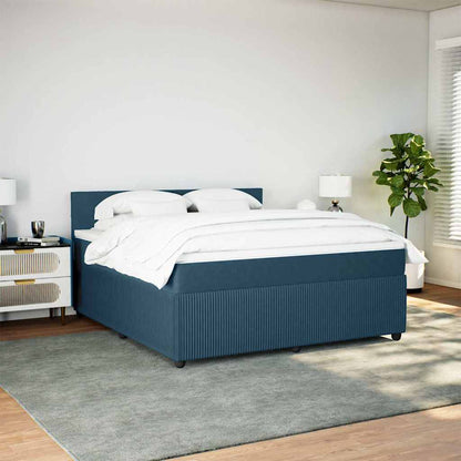 Giroletto a Molle con Materasso Blu 180x200 cm in Velluto