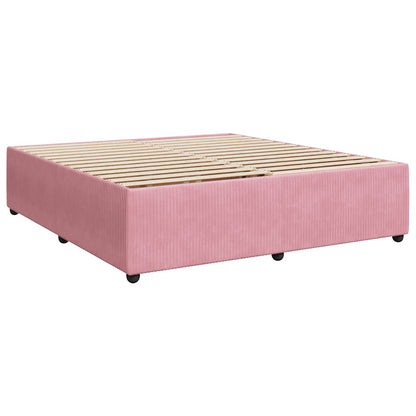 Giroletto a Molle con Materasso Rosa 180x200 cm in Velluto | homemem39