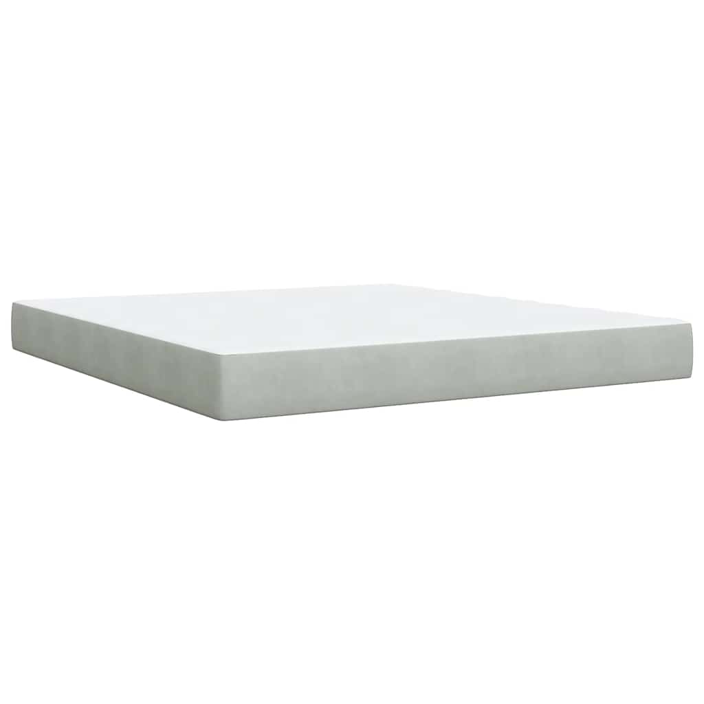 Giroletto a Molle con Materasso Grigio Chiaro 180x200cm Velluto