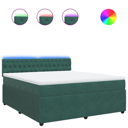 Giroletto a Molle con Materasso Verde Scuro 180x200 cm Velluto - homemem39