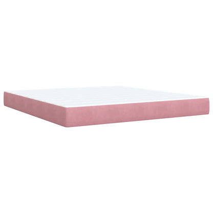 Giroletto a Molle con Materasso Rosa 180x200 cm in Velluto