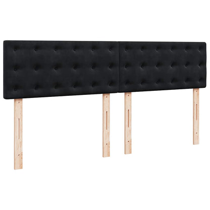 Giroletto a Molle con Materasso Nero 180x200 cm in Velluto