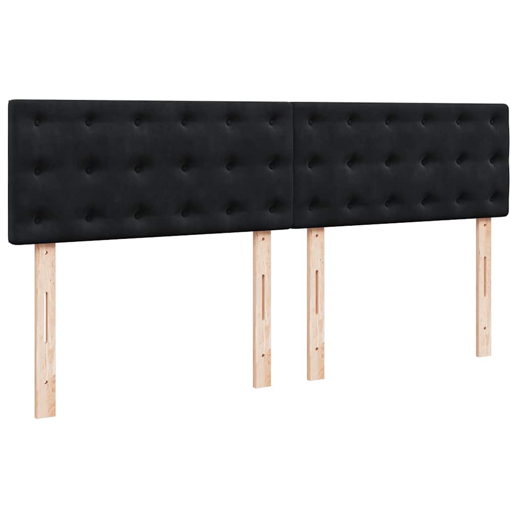 Giroletto a Molle con Materasso Nero 180x200 cm in Velluto