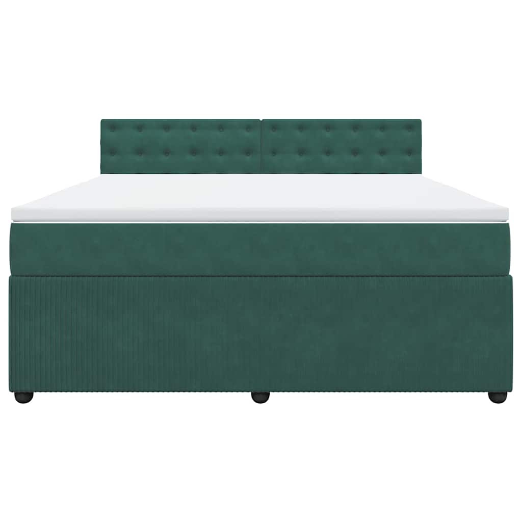 Giroletto a Molle con Materasso Verde Scuro 180x200 cm Velluto - homemem39