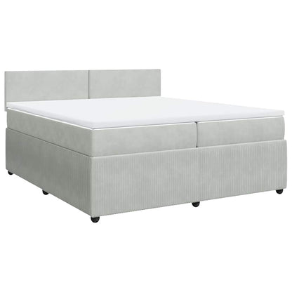 Giroletto a Molle con Materasso Grigio Chiaro 200x200cm Velluto