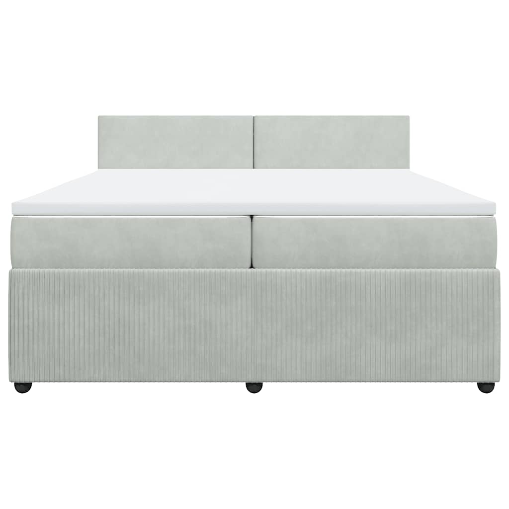 Giroletto a Molle con Materasso Grigio Chiaro 200x200cm Velluto